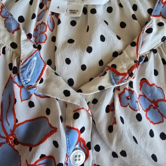 Veronica Beard Ashlynn Floral Silk Blouse size 4 - Picture 14 of 15